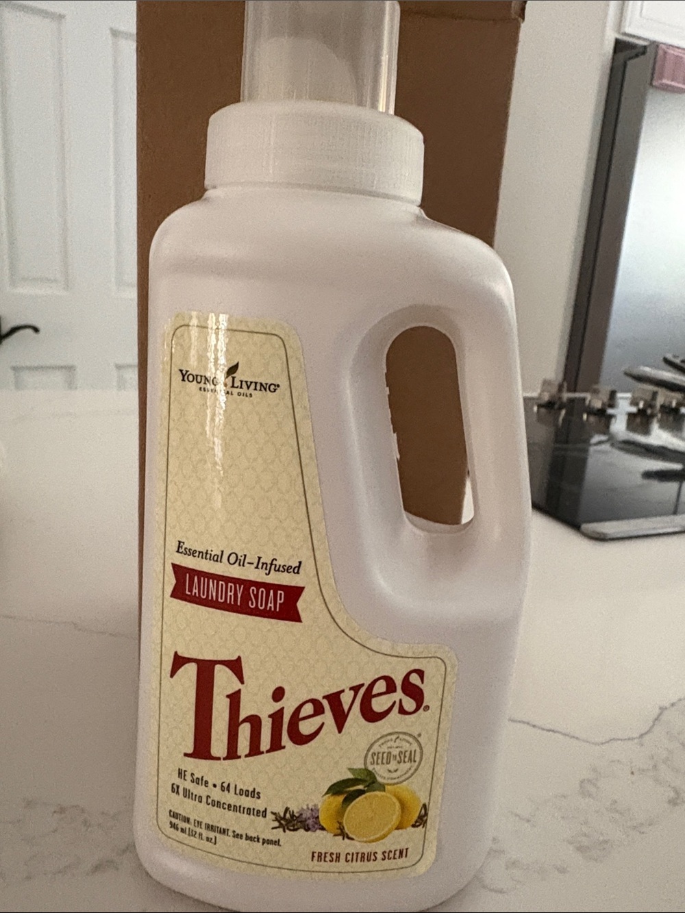 Young Living Thieves Laundry Soap — White with Red Label